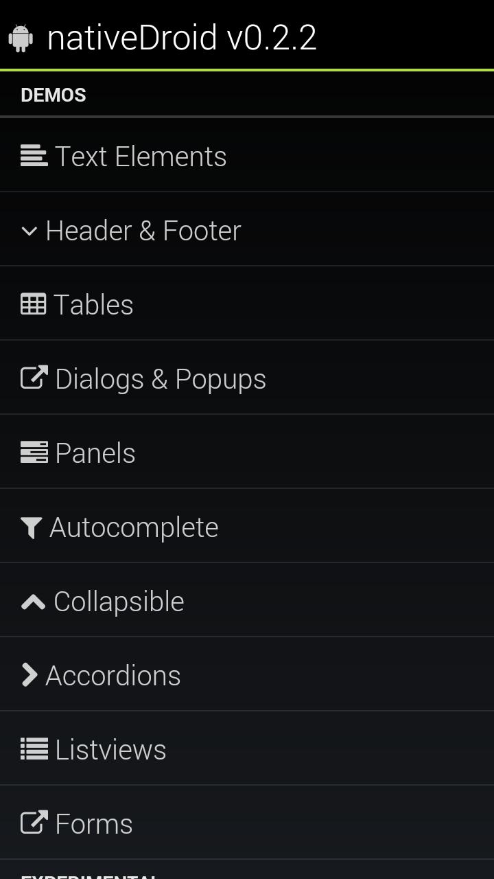 Cordova demo - nativeDroid
