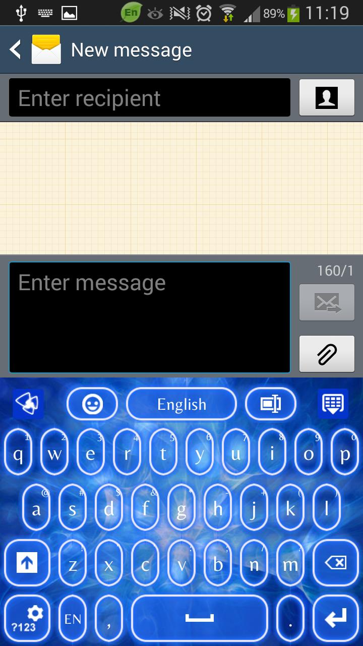 GO Keyboard Blue Neon