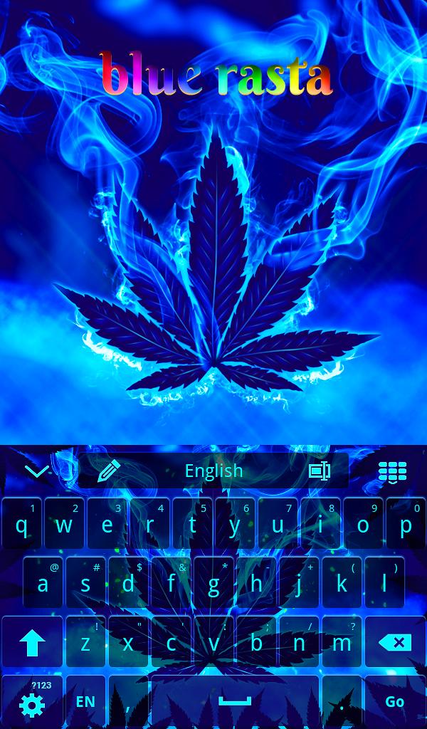 Blue Weed Rasta Keyboard