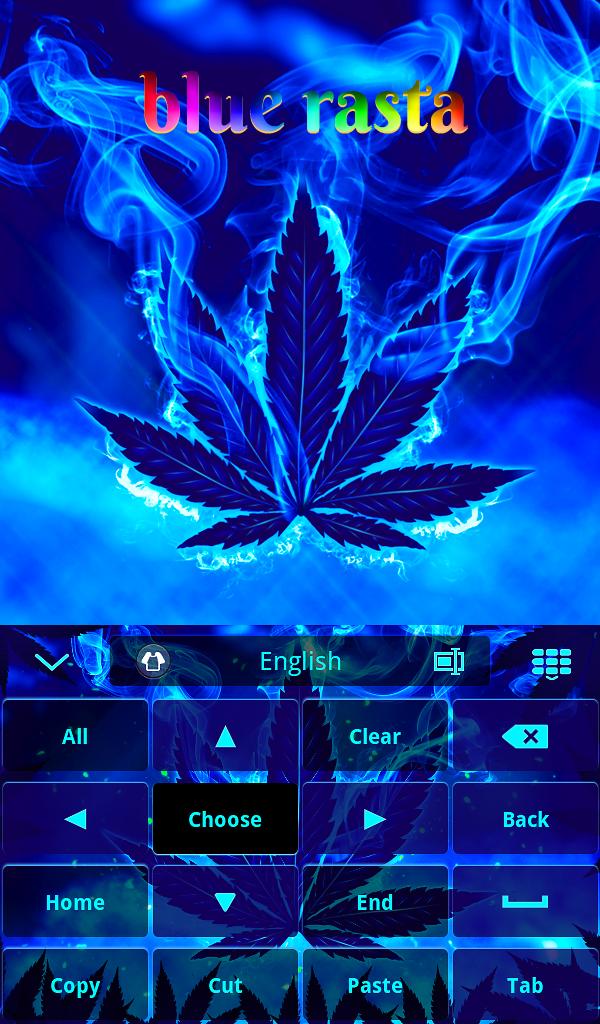 Blue Weed Rasta Keyboard