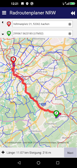 Radroutenplaner NRW mobil