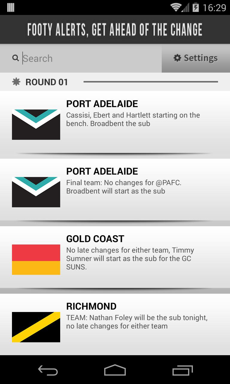 AFL - Footy Alerts