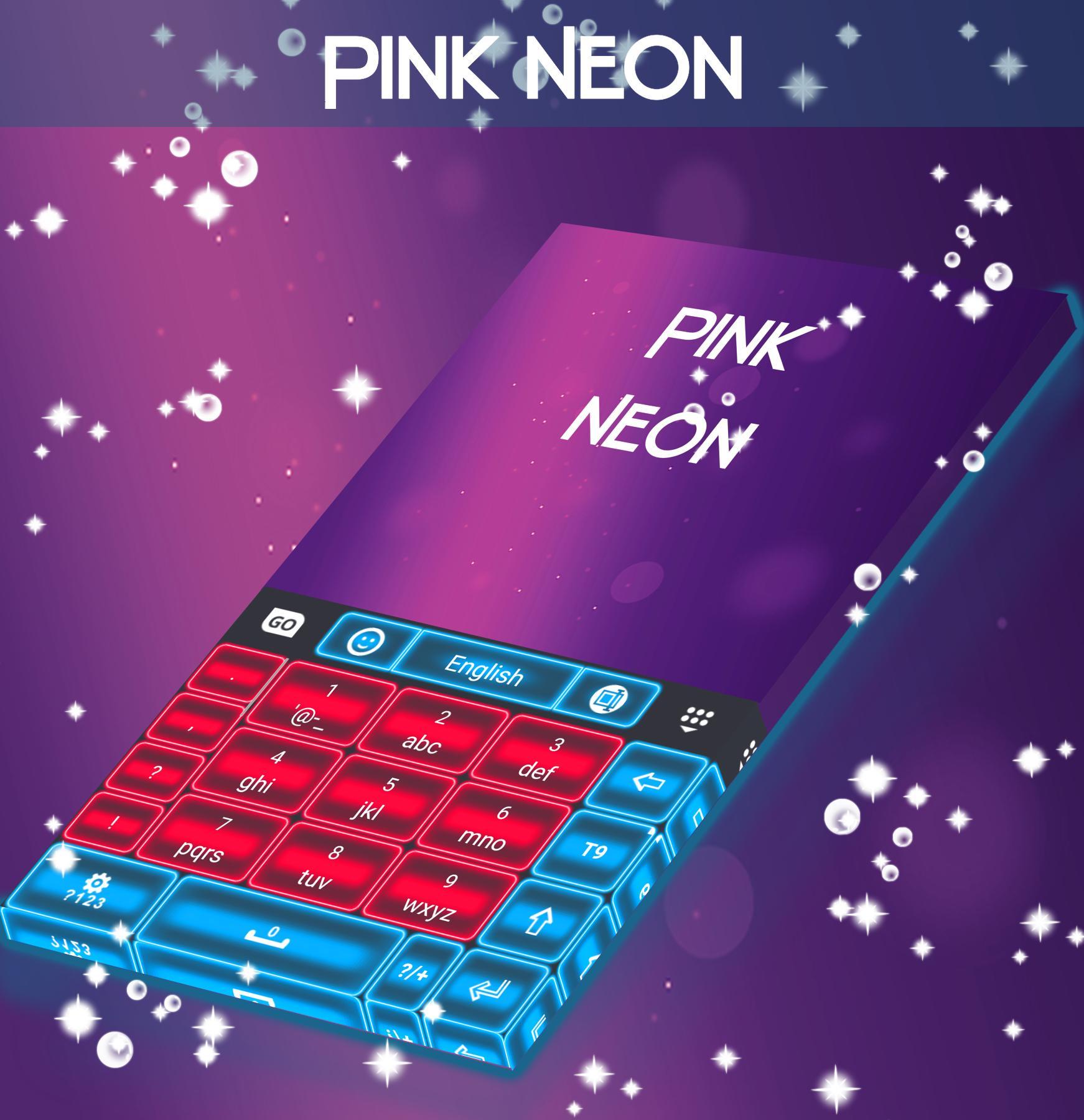 Pink Neon Keyboard Theme (New)