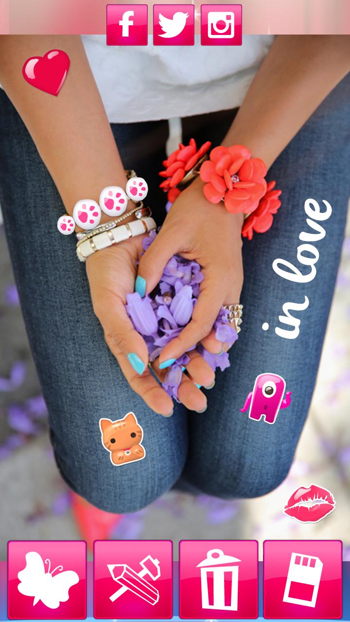 Cute Girl Stickers Photo Booth