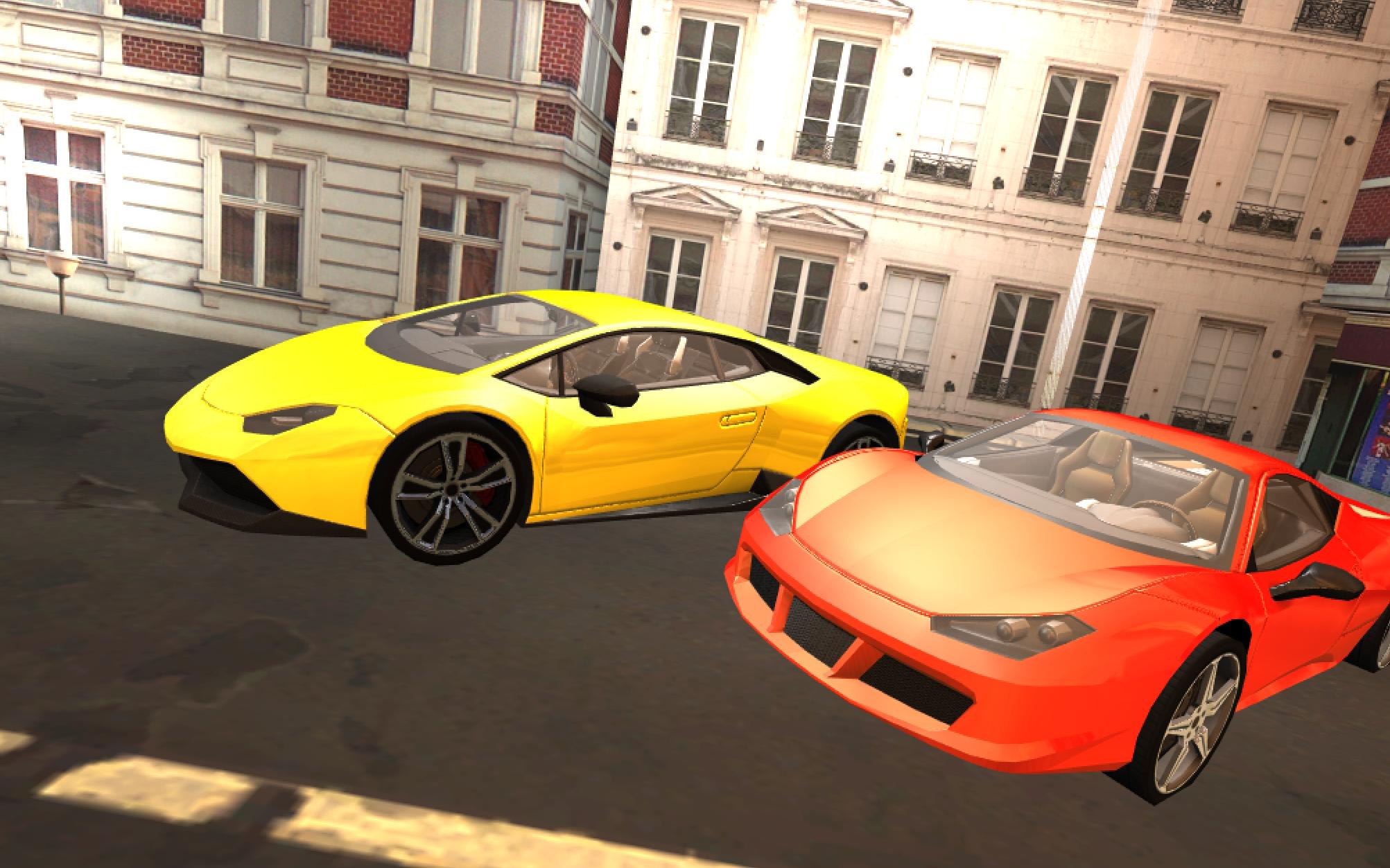 Racing in Car Simulator