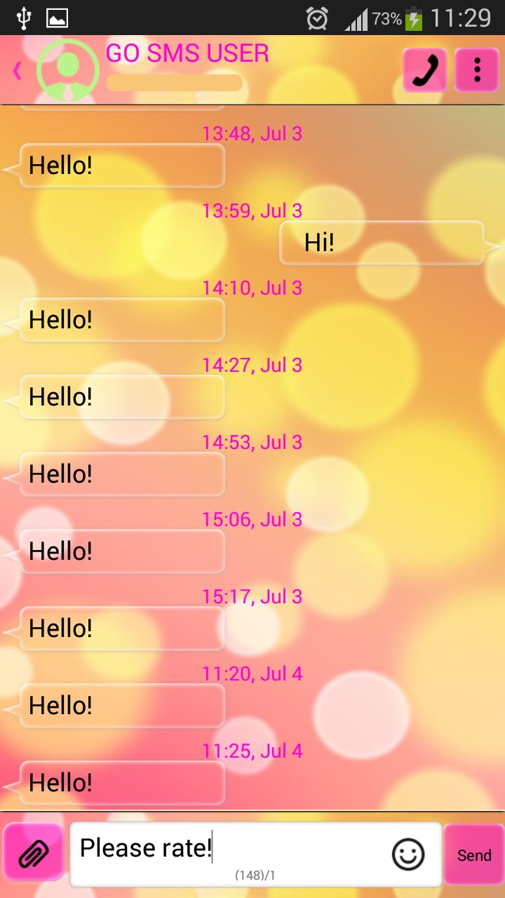 GO SMS Pink Light