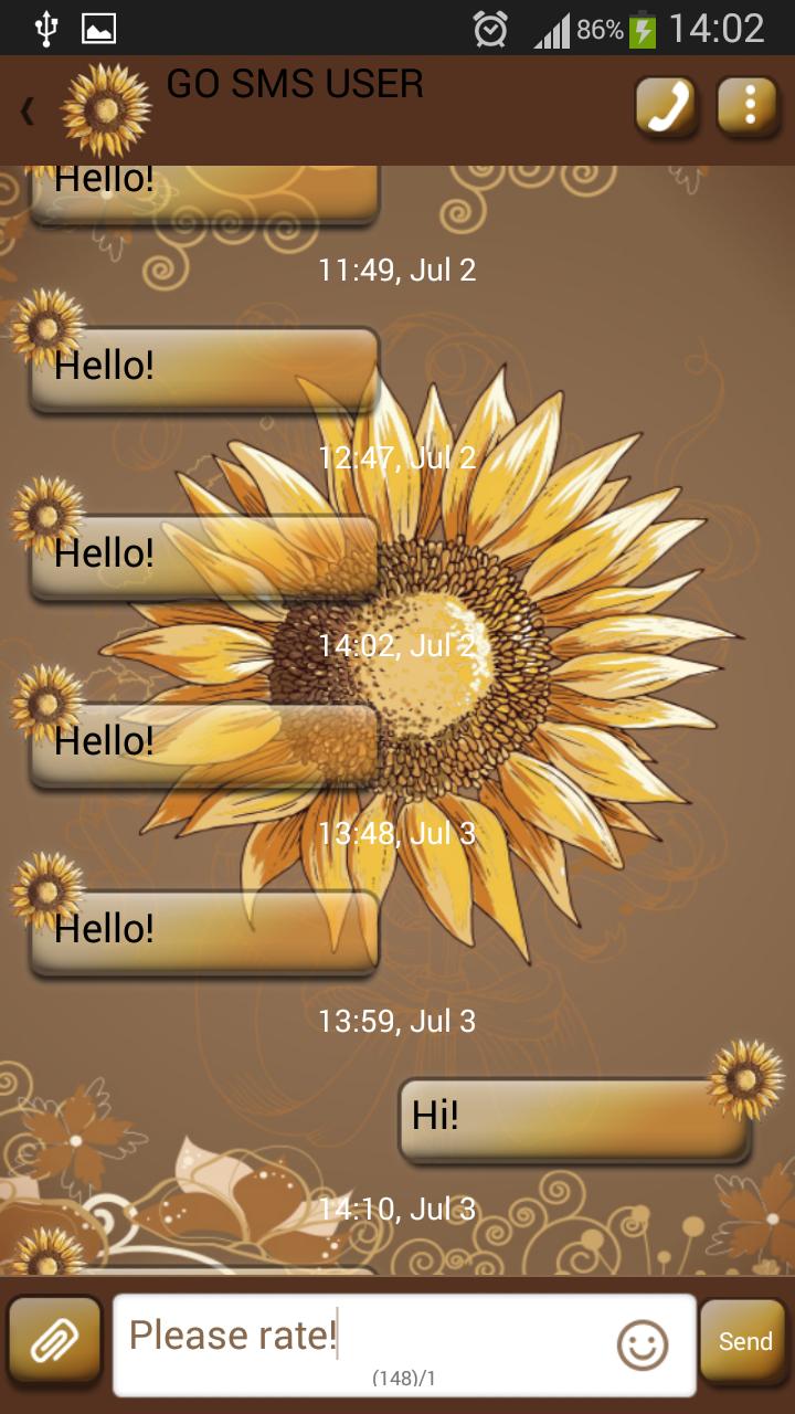 GO SMS Sunflower