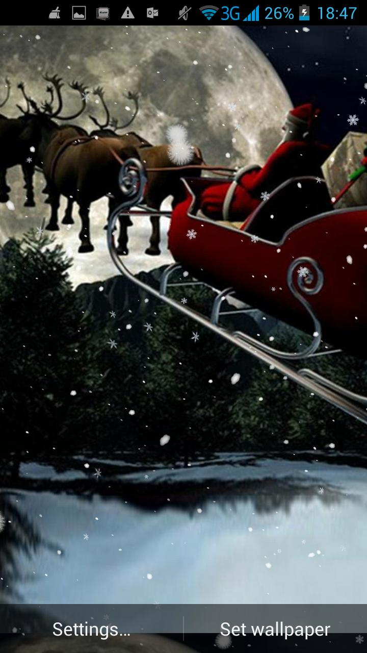 3D Santa Live Wallpaper