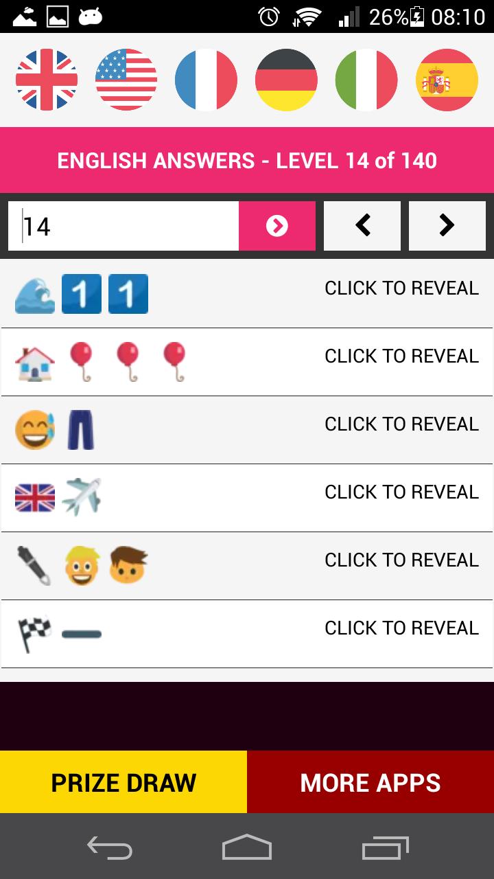 Answers for Guess the Emoji