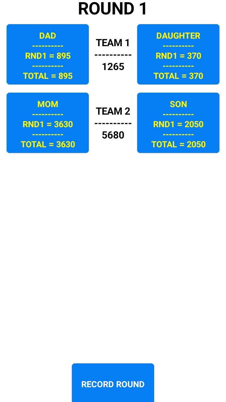 Hand & Foot Score