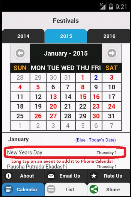 Indian Festivals Calendar