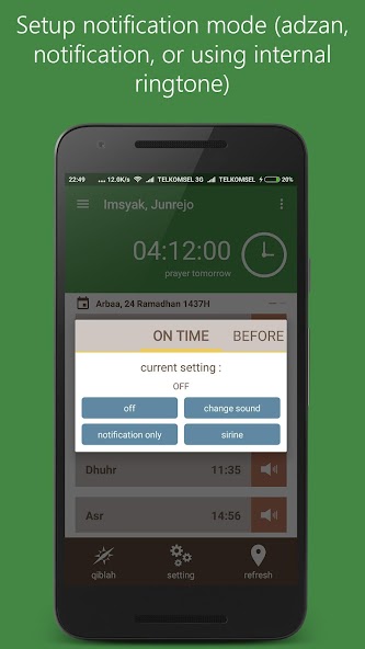 Prayer times, Qiblah, Adzan