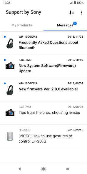 Support by Sony