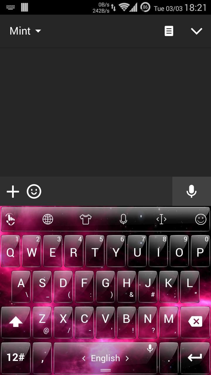 Keyboard Theme Glass Nebula