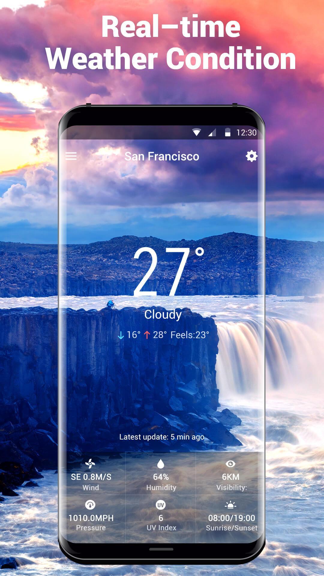 Digital clock and weather widget .