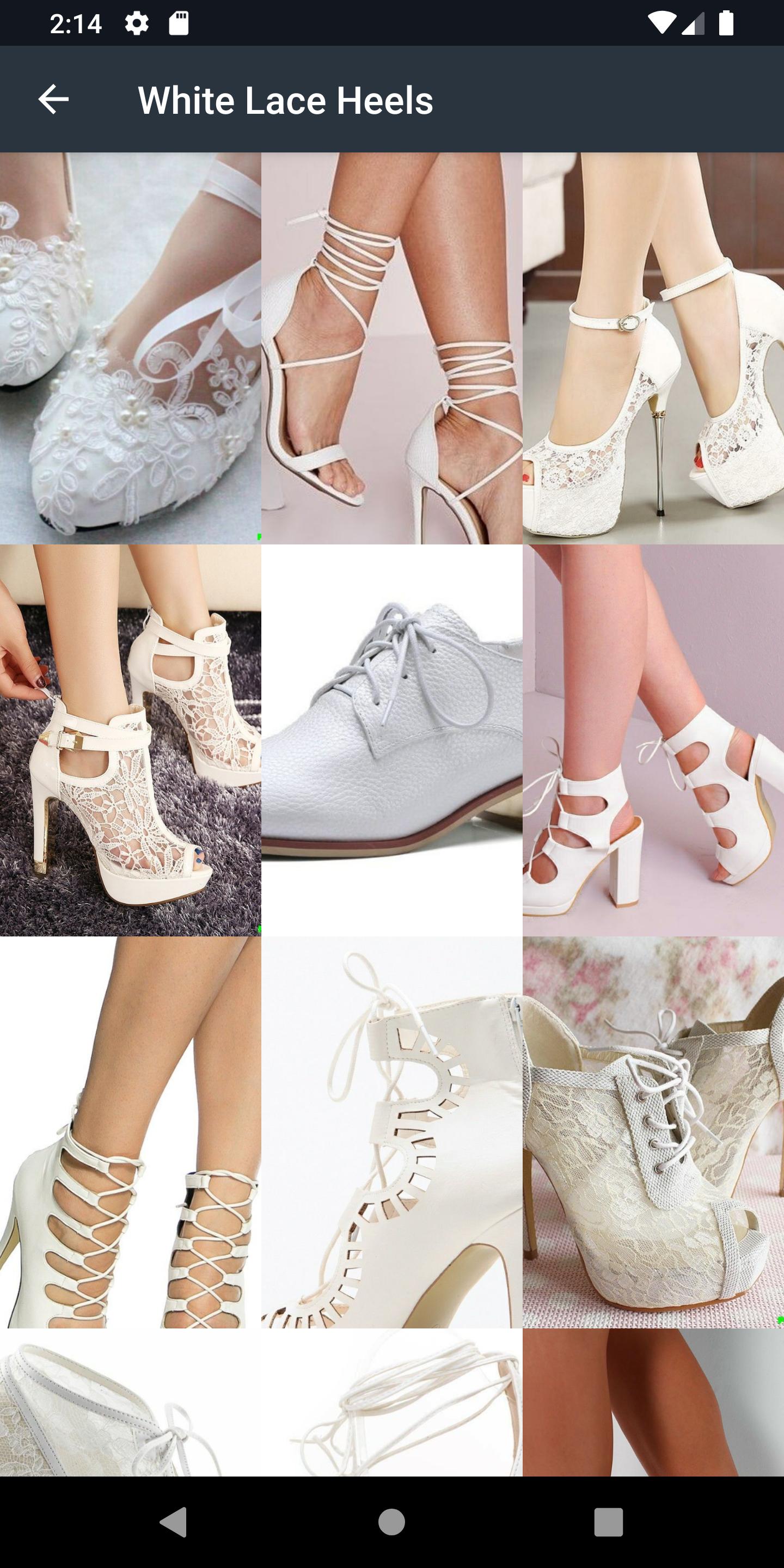 White Lace Heels
