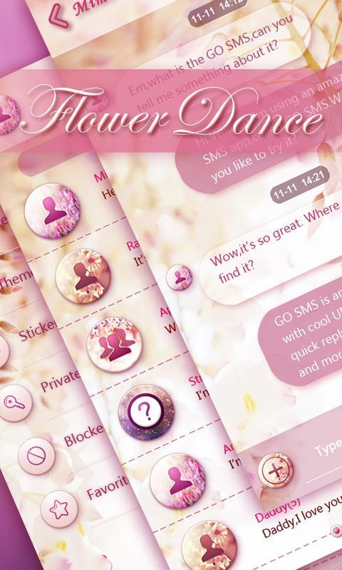 GO SMS FLOWER DANCE THEME