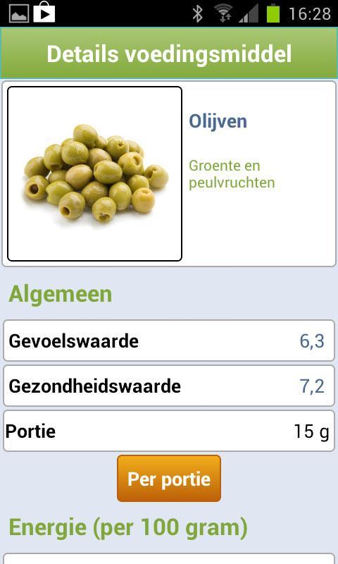 Voedingwaardetabel
