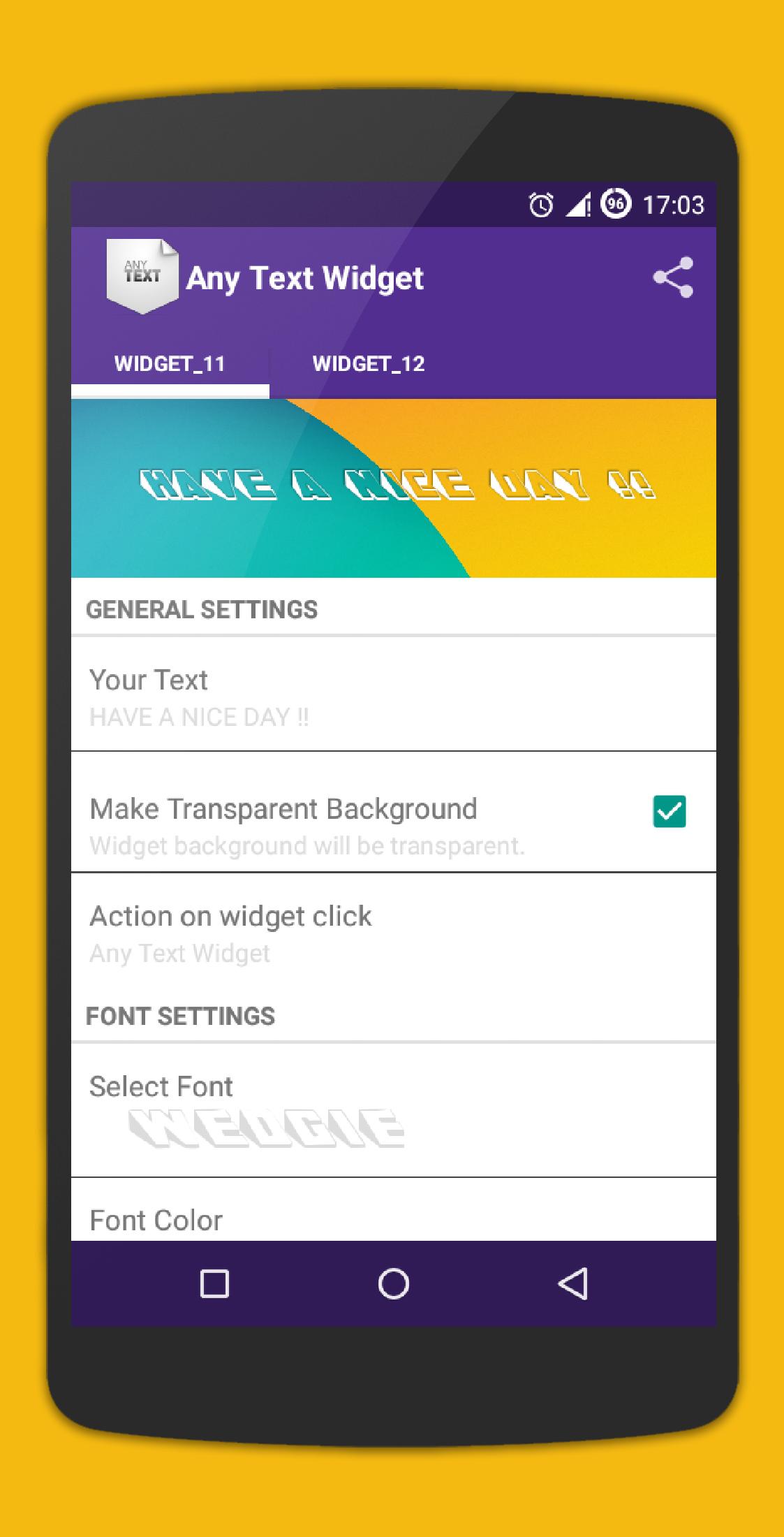 Simple Text Widget (Any Text)