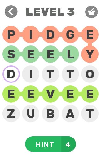 Pokemon Word Search