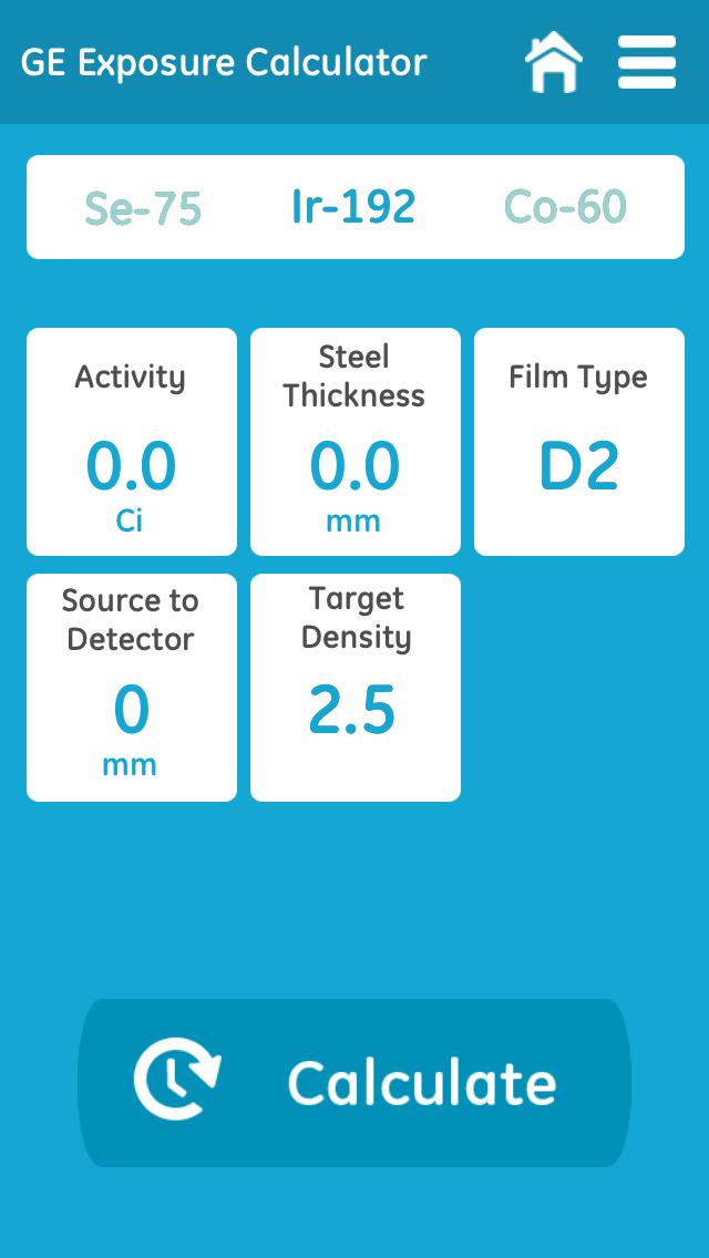 GE Film Exposure Calculator